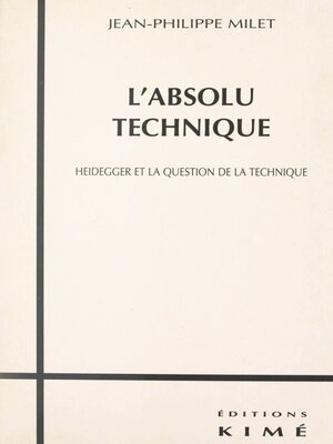 cover image of L'absolu technique
